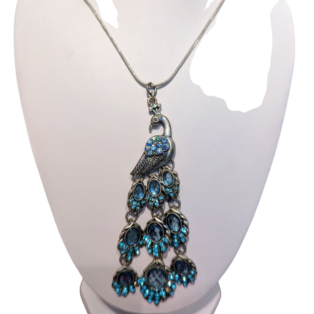 Elegant Peacock Pendant Necklace